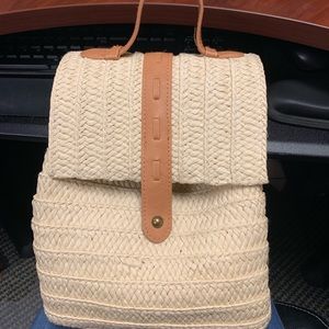 Straw Backpack Purse